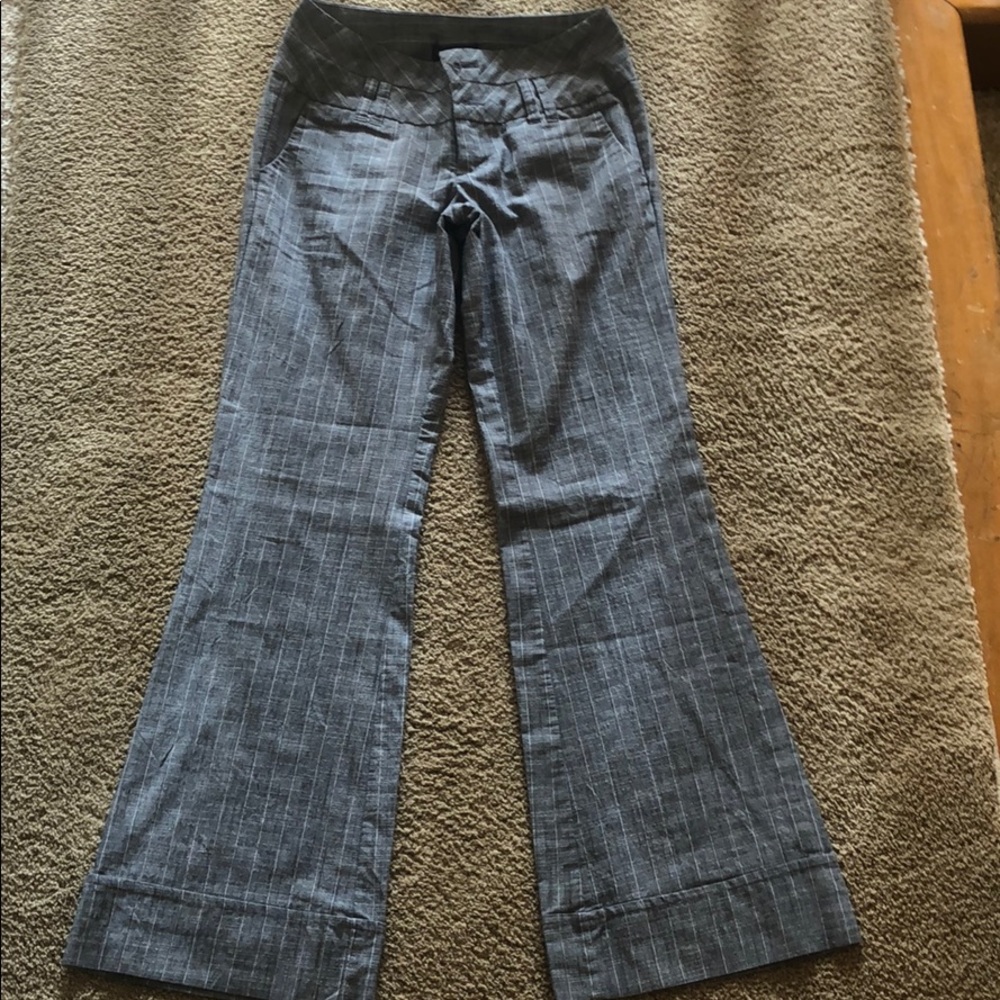 Gray white pinstripe work pants/work slacks